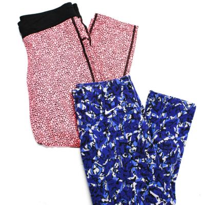 Nike Womens High Rise Abstract Printed Ankle Leggings Pink Black Blue XS Lot 2